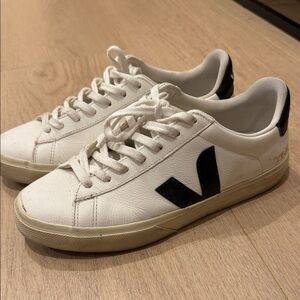 Veja Cream and Black Casual Sneakers